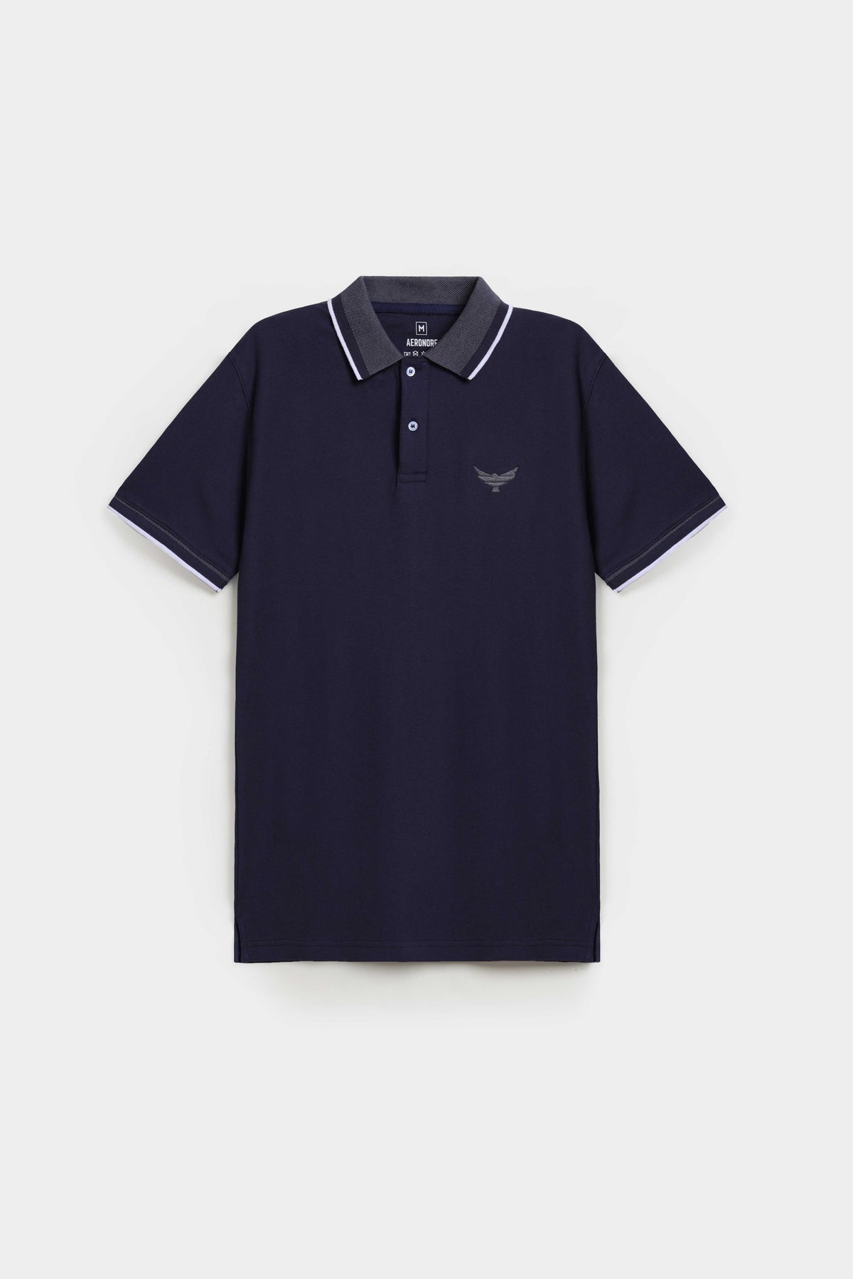 Jacquard Collar Polo Shirt - Blue Moon