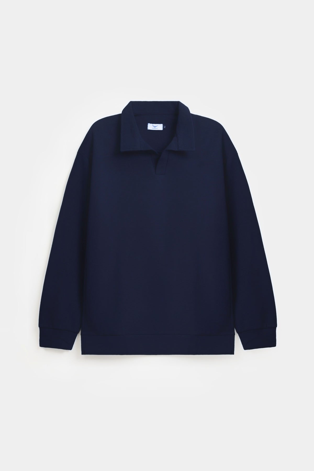 Oversized Knitted Full Polo - Admiral