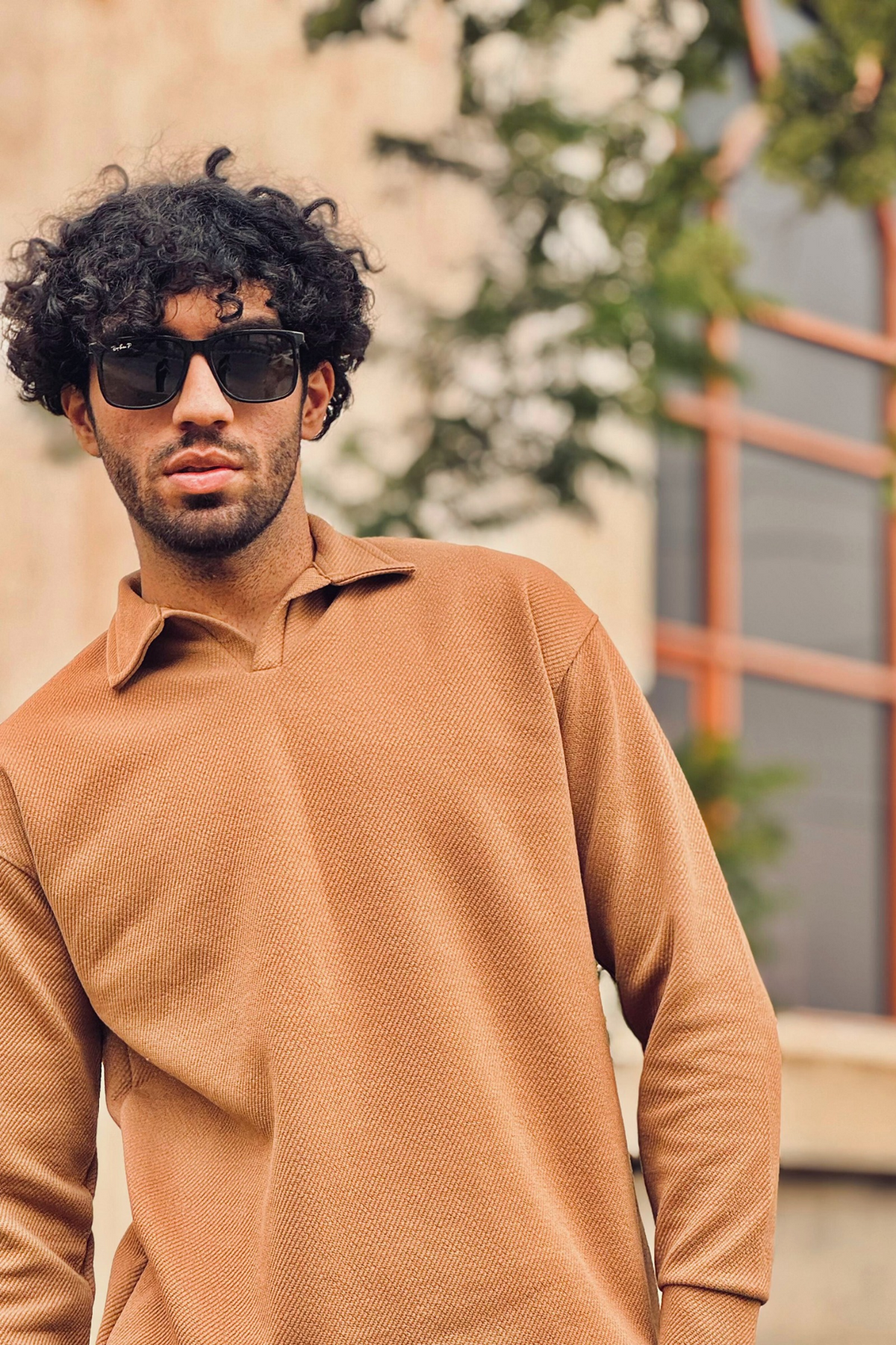 Oversized Knitted Full Polo - Dune