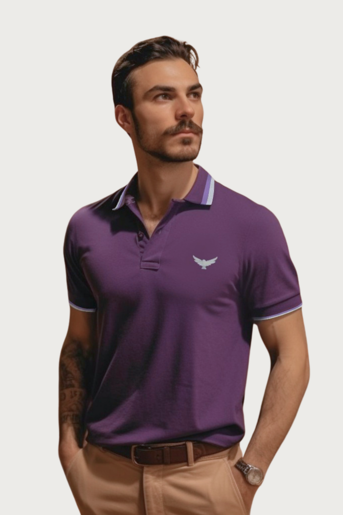 Tipping Collar Polo Shirt - Indigo