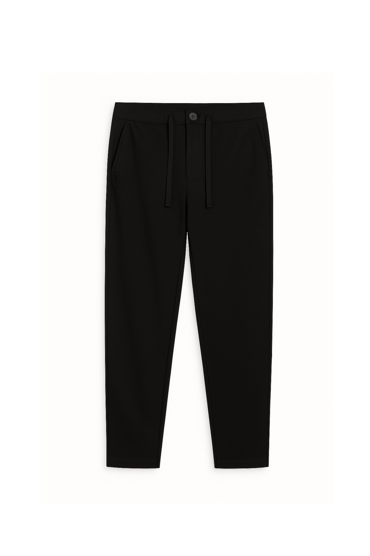 Cotton Twill Straight Pants - Midnight Black