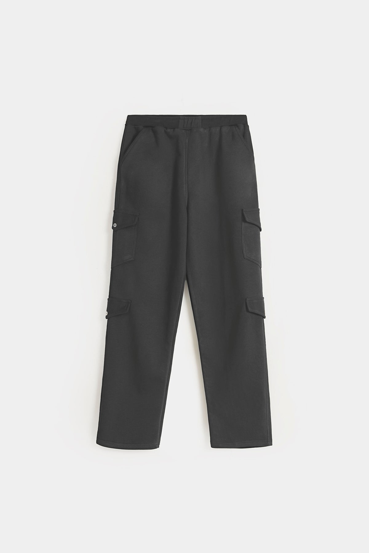 Cotton Terry Cargo Pants - Iron Grey