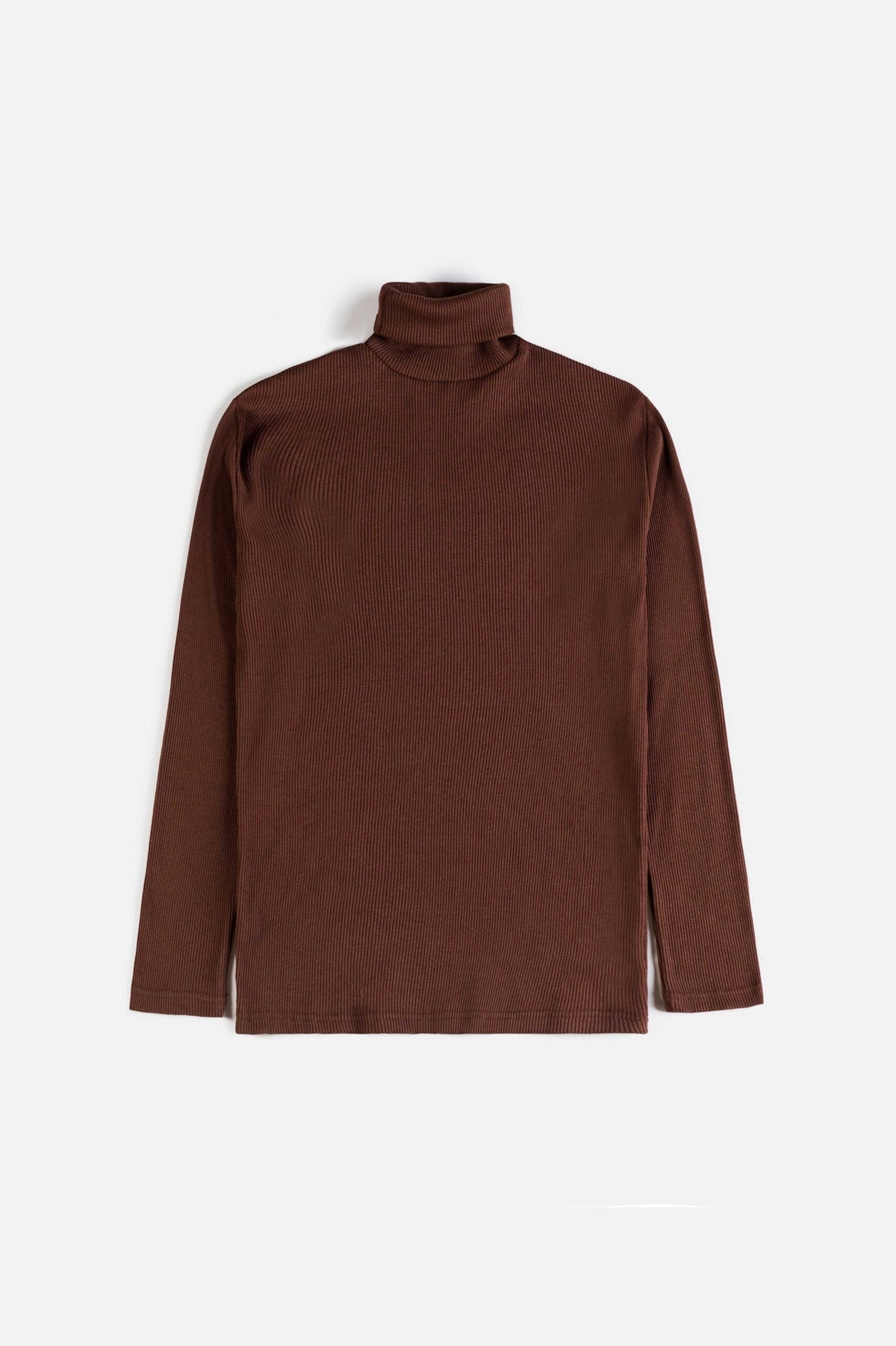 Rib Cotton Turtleneck - British Tan