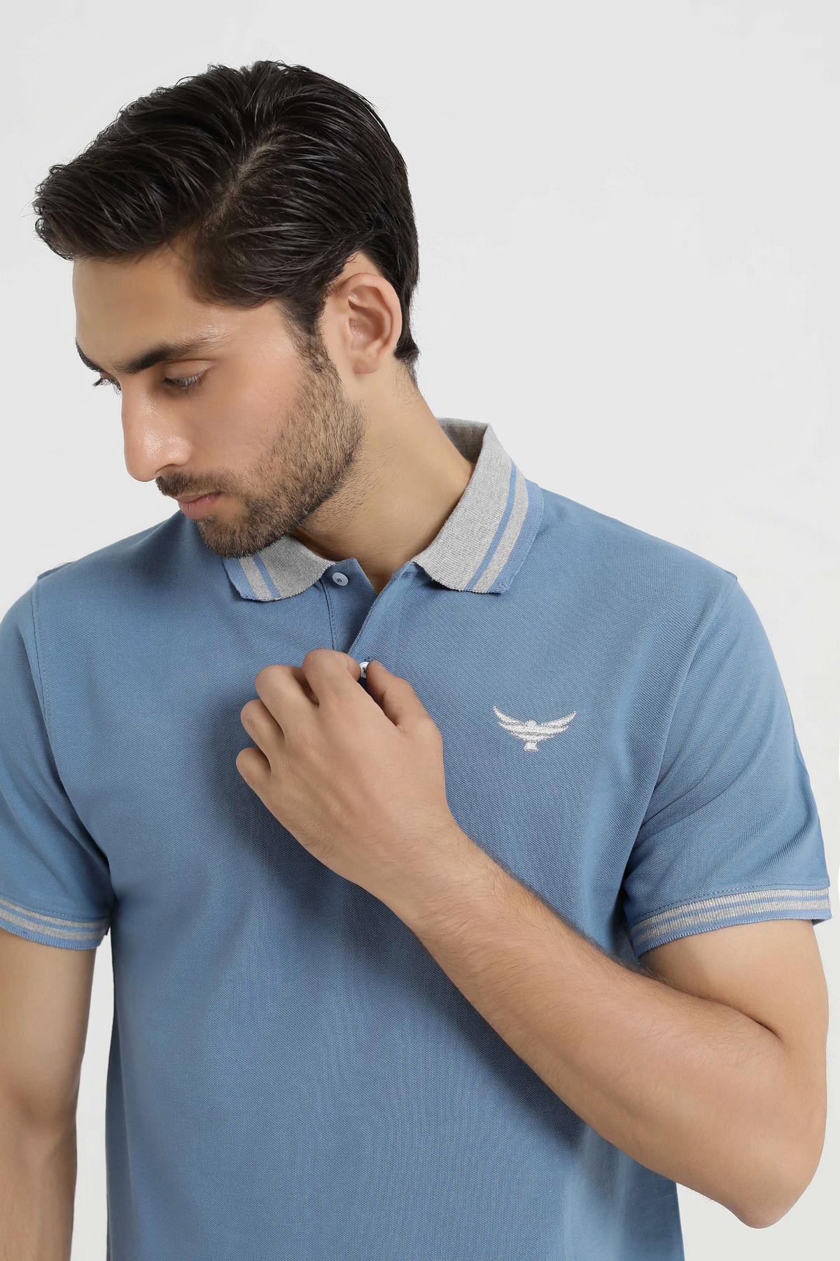 Contrast Collar Polo Shirt - Oasis