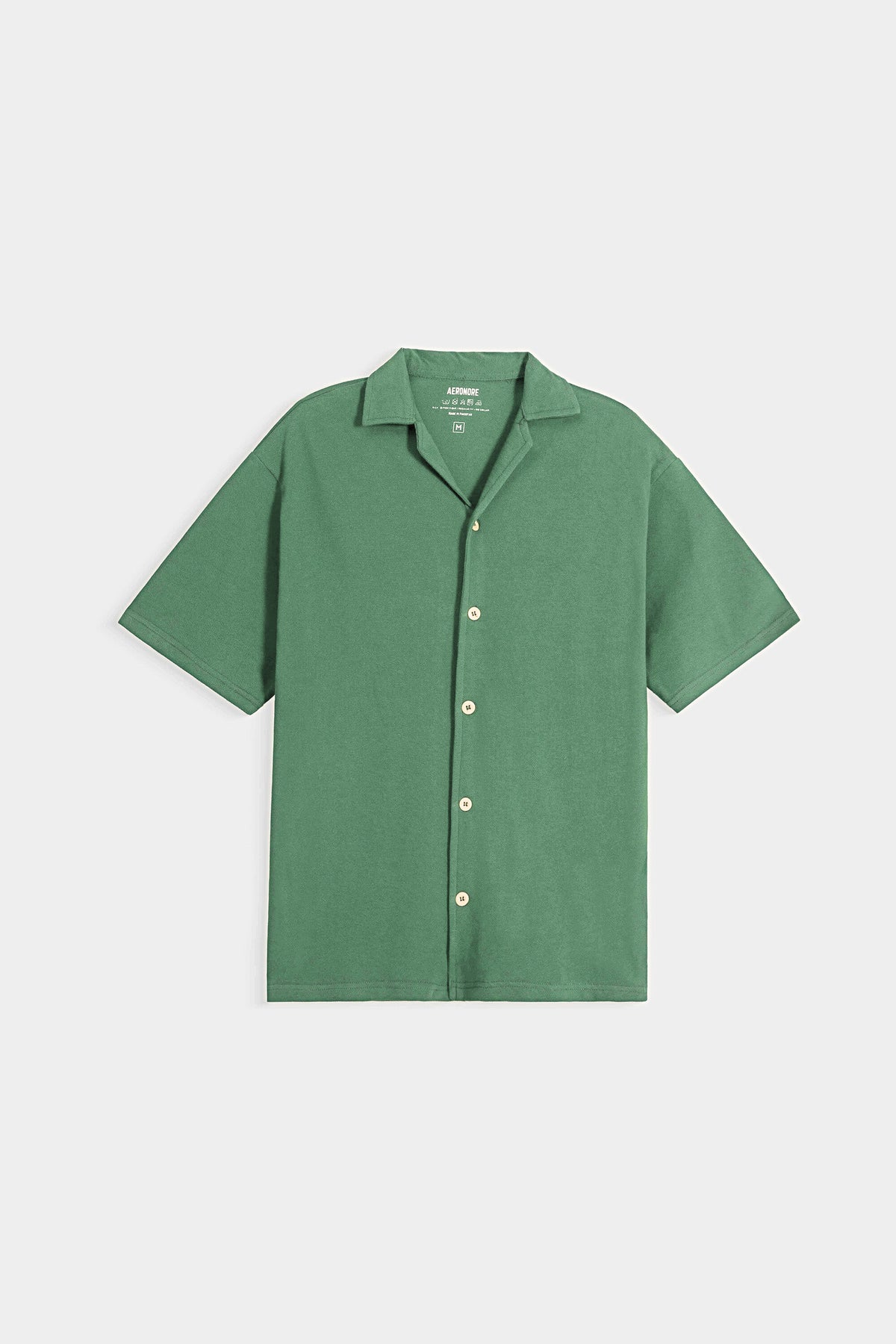 Cotton Resort Collar Shirt - Sage