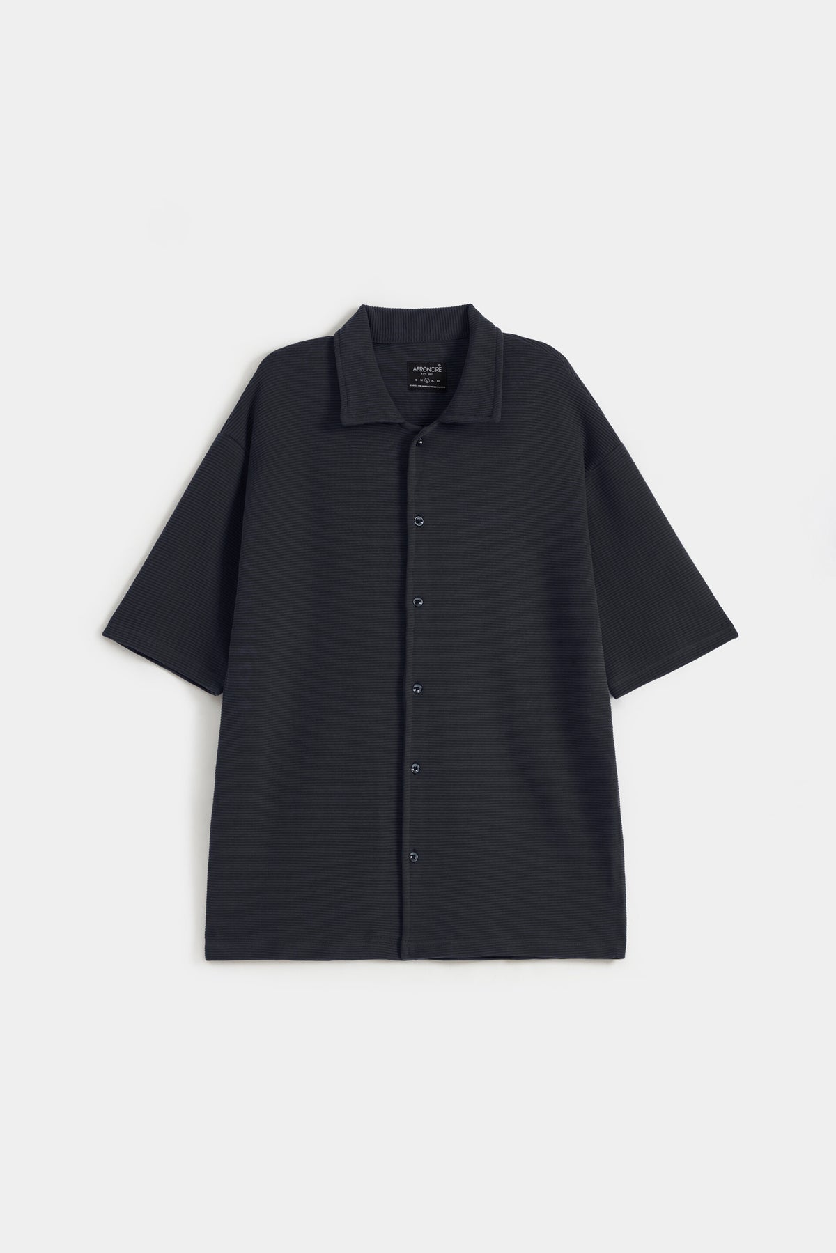 Ottoman Oversized Collar Shirt - Midnight Black