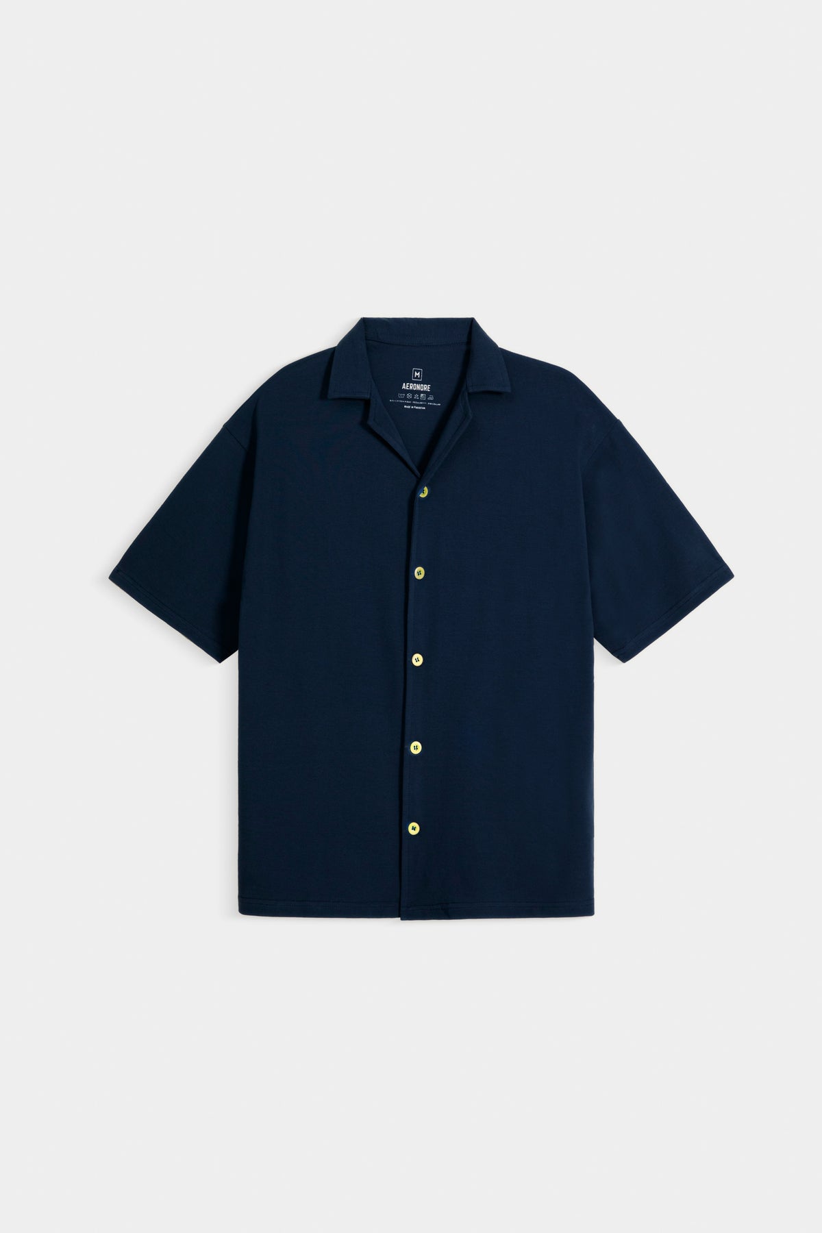 Cotton Resort Collar Shirt - Royal Navy