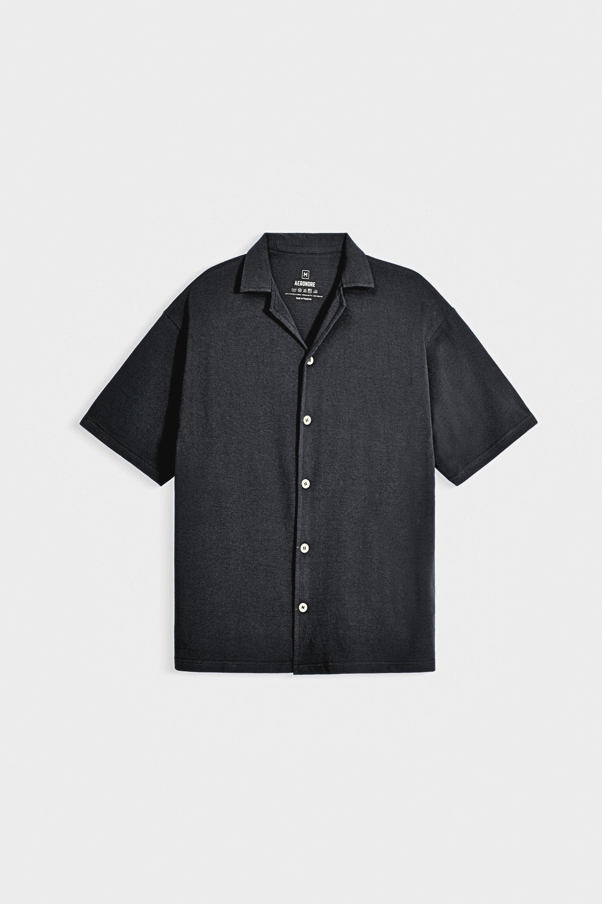 Cotton Resort Collar Shirt - Nordic Coal