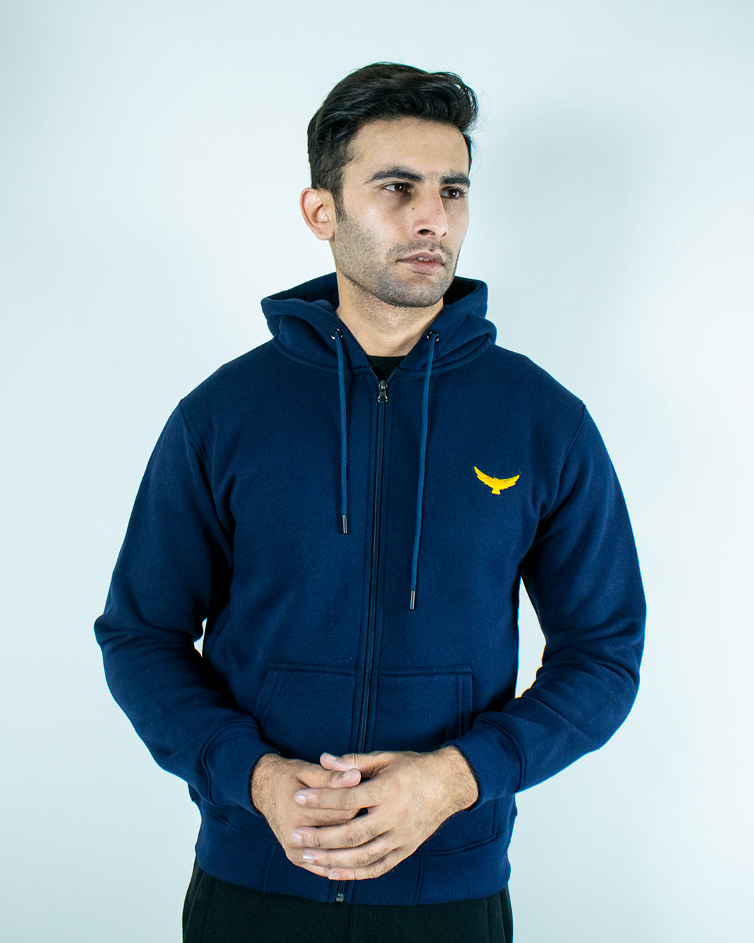 Premium Fleece Zip Hoodie - Navy Blue