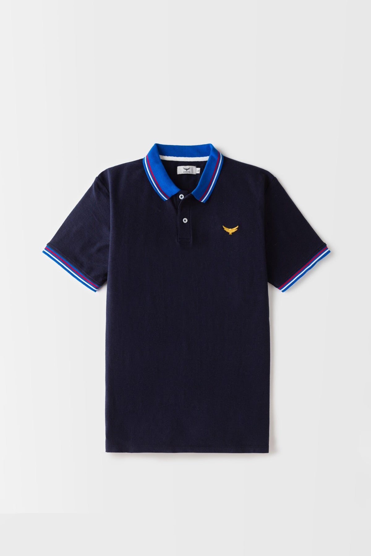 Contrast Collar Polo Shirt - Navy Blue