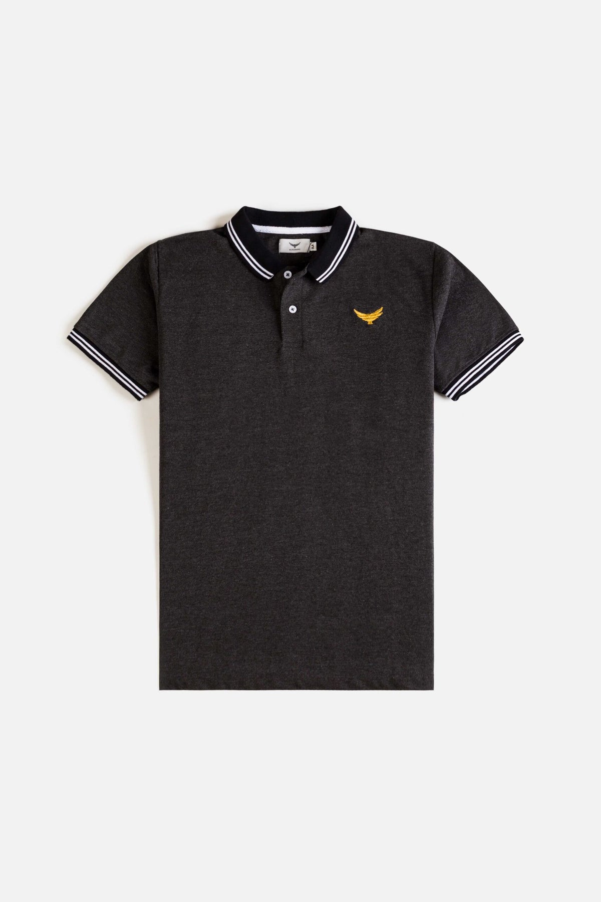 Contrast Tipping Collar Polo Shirt - Charcoal