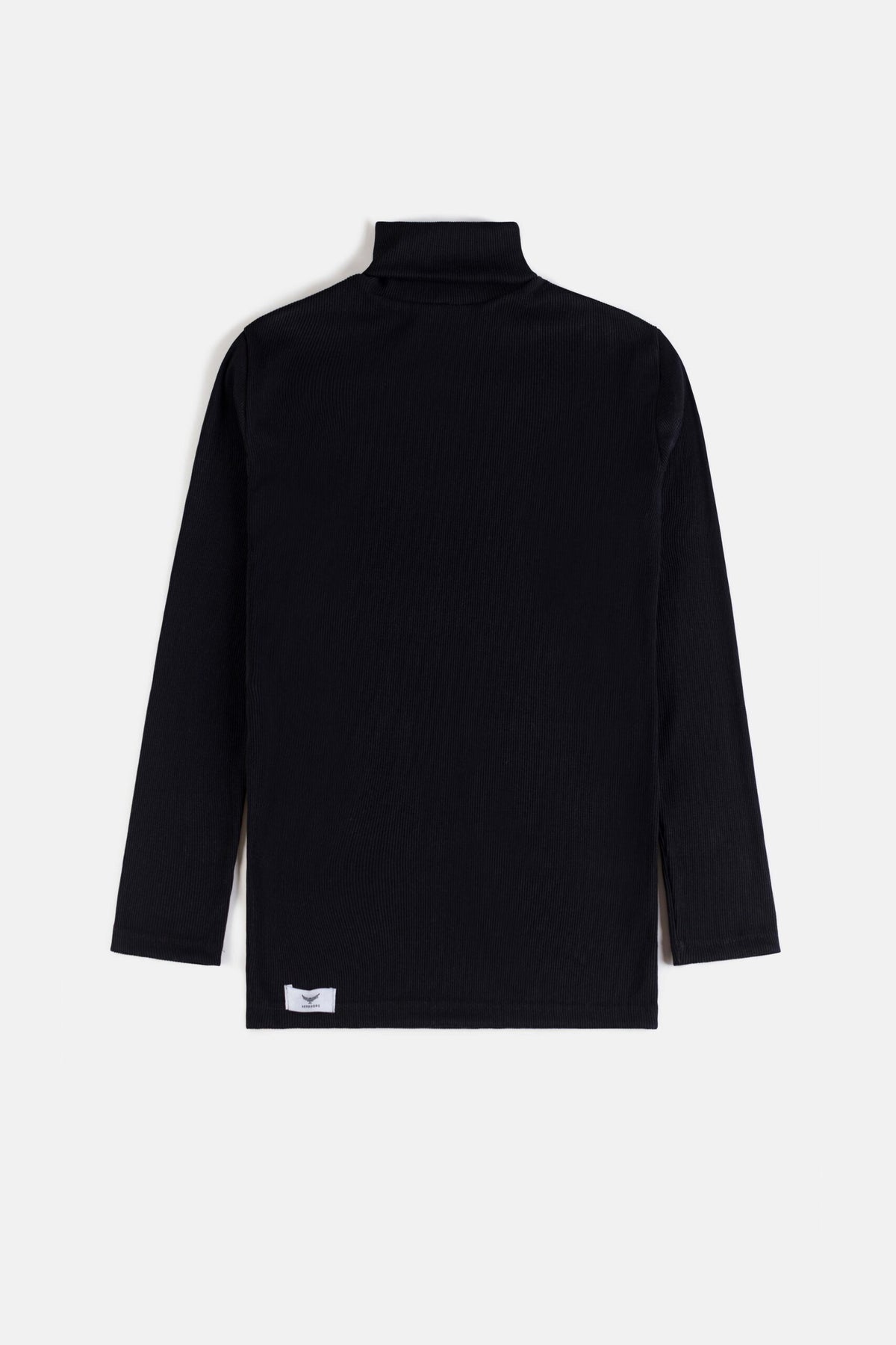 Premium Rib Cotton Turtle Neck - Midnight Black