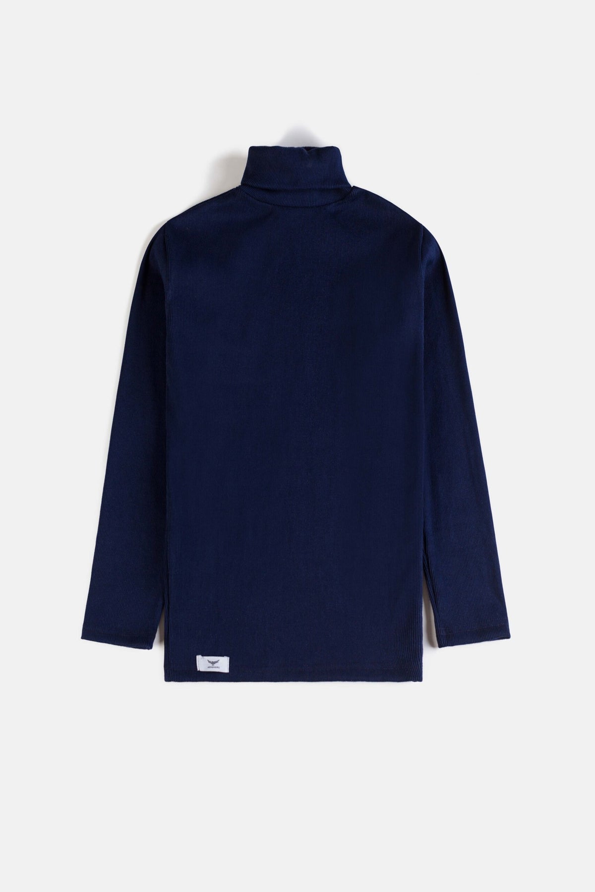 Premium Rib Cotton Turtle Neck - British Navy