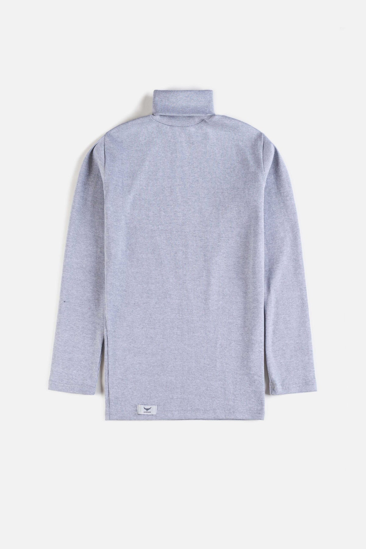 Premium Rib Cotton Turtle Neck - Heather Grey