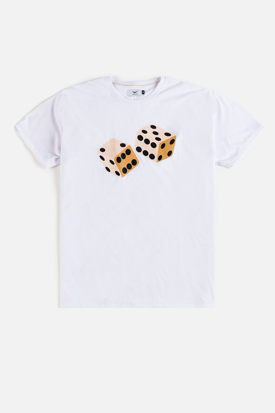 Cotton Dice Print T Shirt - White