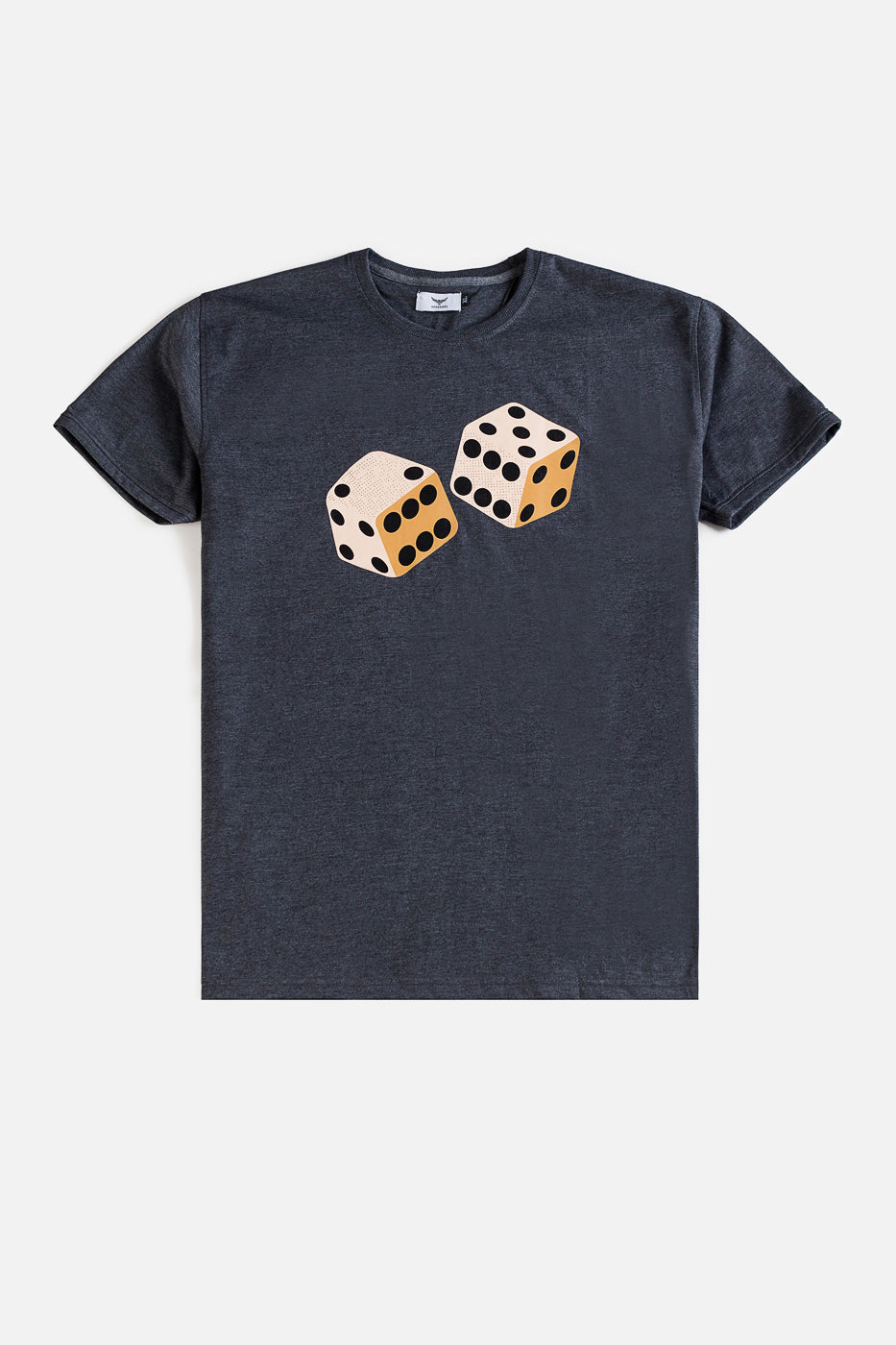 Cotton Dice Print T Shirt - Charcoal