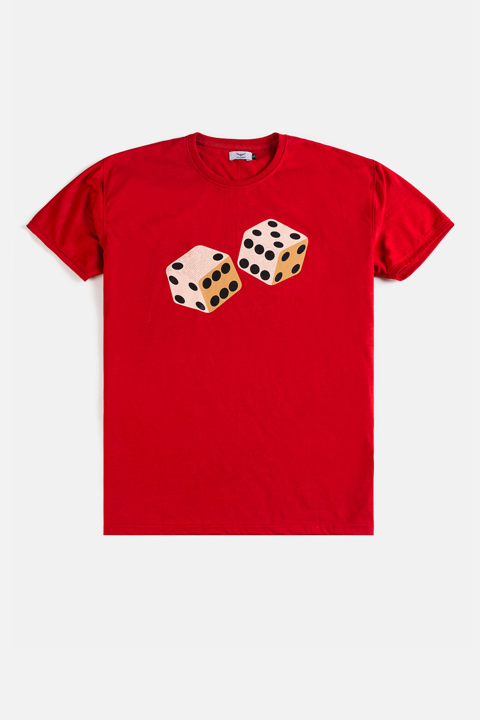 Cotton Dice Print T Shirt - Scarlet