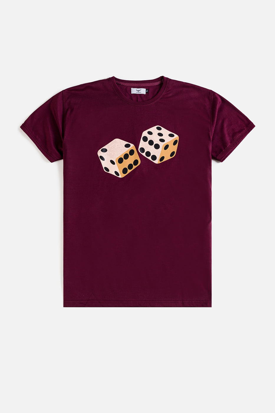 Cotton Dice Print T Shirt - Wine