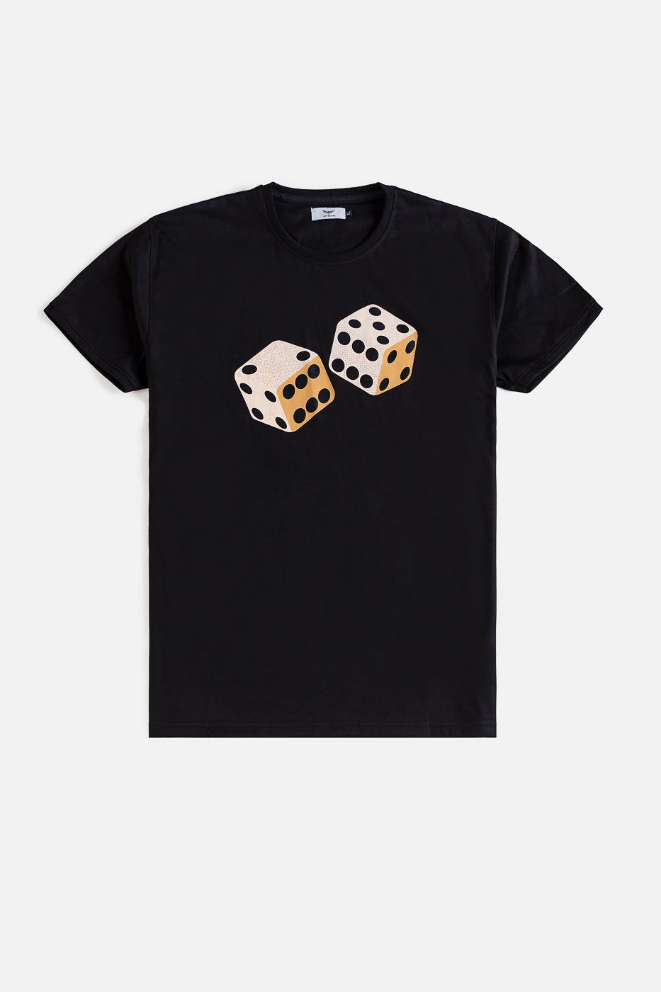 Cotton Dice Print T Shirt - Black