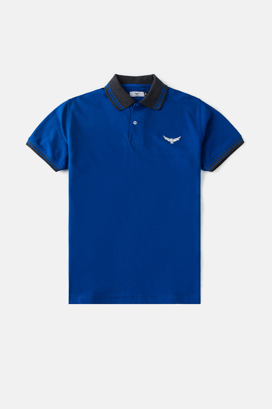 Contrast Collar Polo Shirt - Egyptian Blue