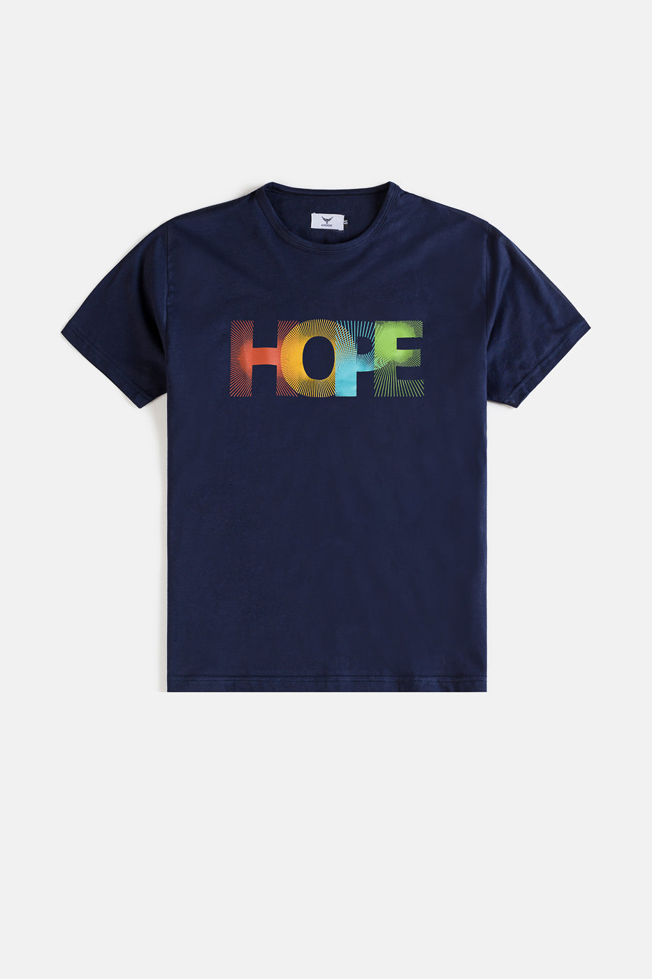 Cotton Hope Print T Shirt - Navy Blue