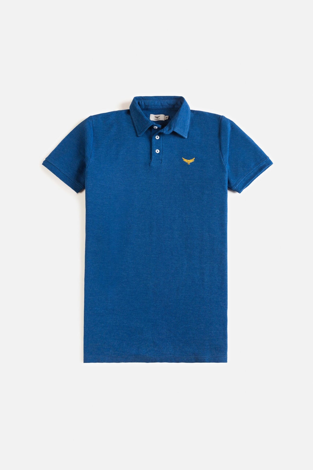 Self Collar Polo Shirt - Azure Blue