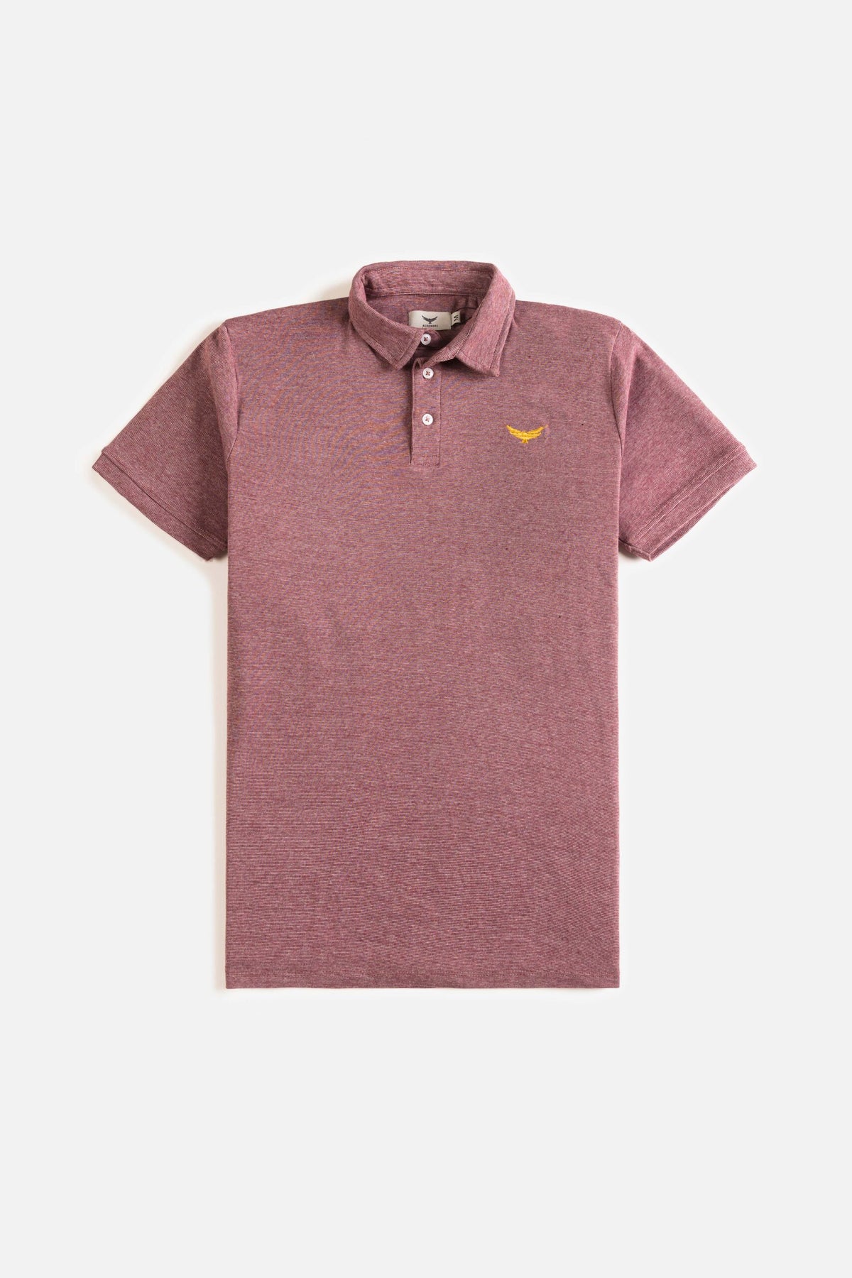 Self Collar Polo Shirt - Textured Coral