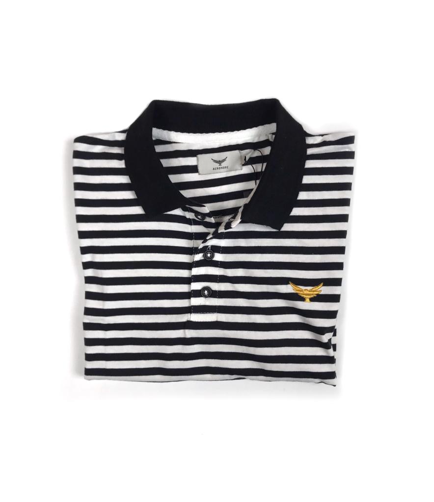 Yarn Dyed Polo Shirt - Zebra Black